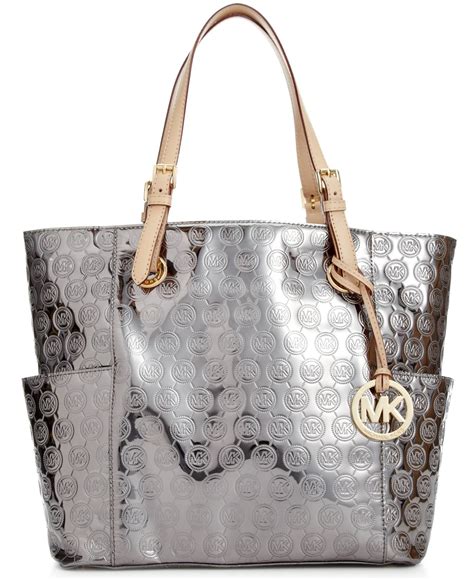 michael kors mk signature monogram patent leather tote bag|Michael Kors Tote bag price.